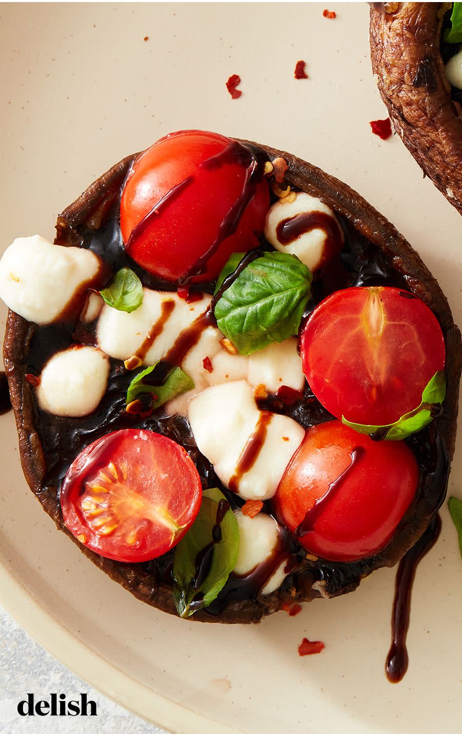 Air Fryer Caprese Stuffed Portobello Mushrooms