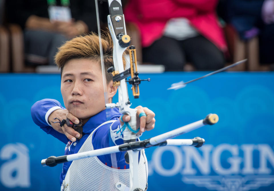 雷千瑩 (Photo by Handout/World Archery Federation via Getty Images )