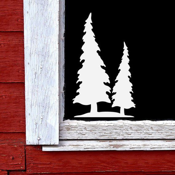 Tree Silhouette Holiday Window Decal