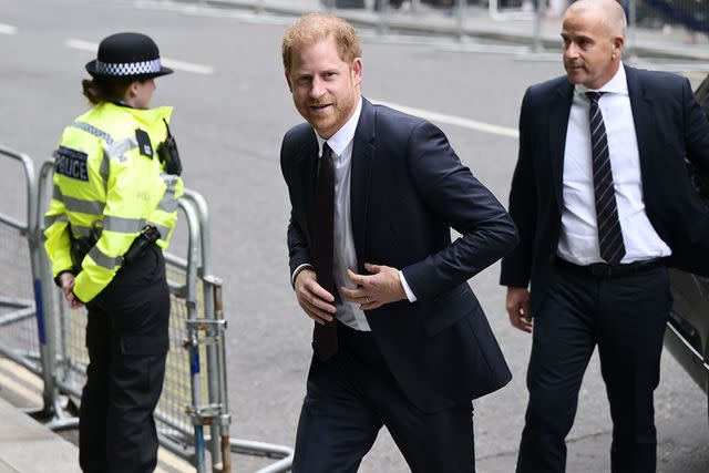 <p>James Veysey/Shutterstock</p> Prince Harry arrives at the High Court in London