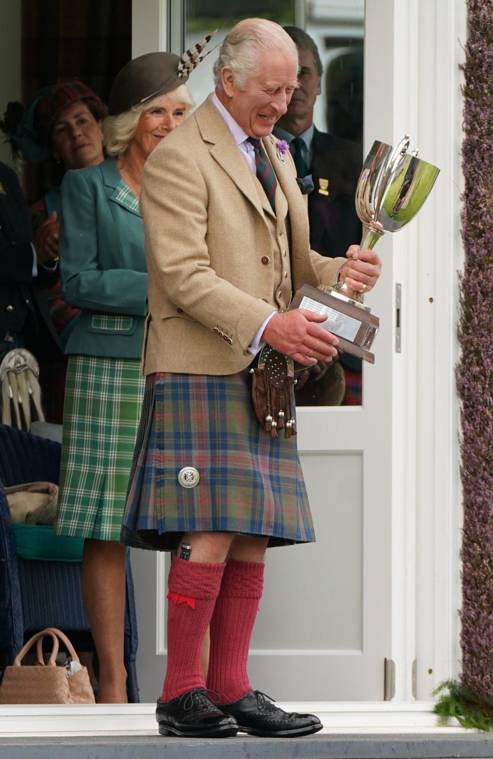 King Charles donning his new tartan (PA)