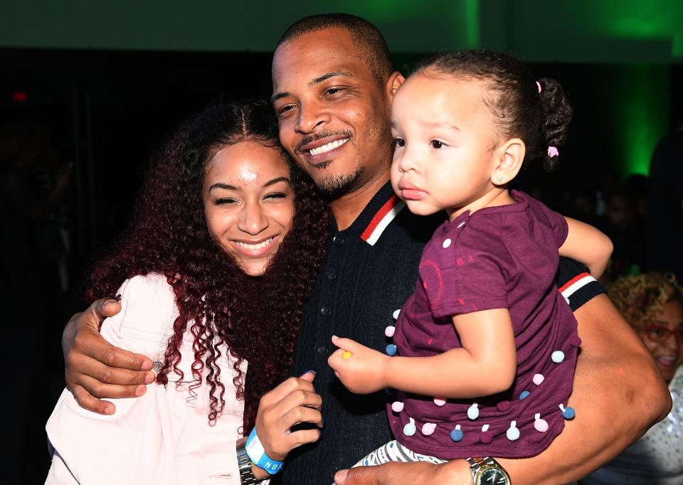 T.I. with his daughters Deyjah Harris (left) and Heiress Diana Harris (right) on July 19, 2018, in Atlanta, Georgia. (Photo: Paras Griffin via Getty Images)