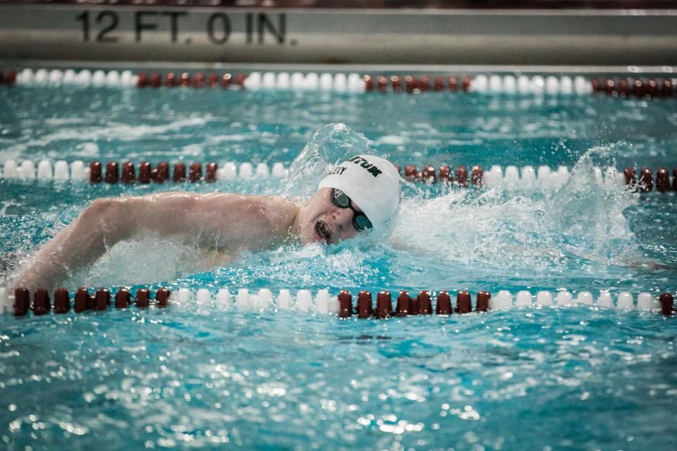 Delbarton freshman Rob Alexy won the 200-meter freestyle at the Morris County Championships on Jan. 25, 2020 at Morristown High School.