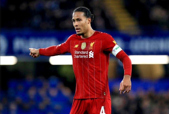 Virgil Van Dijk wearing Liverpool colours