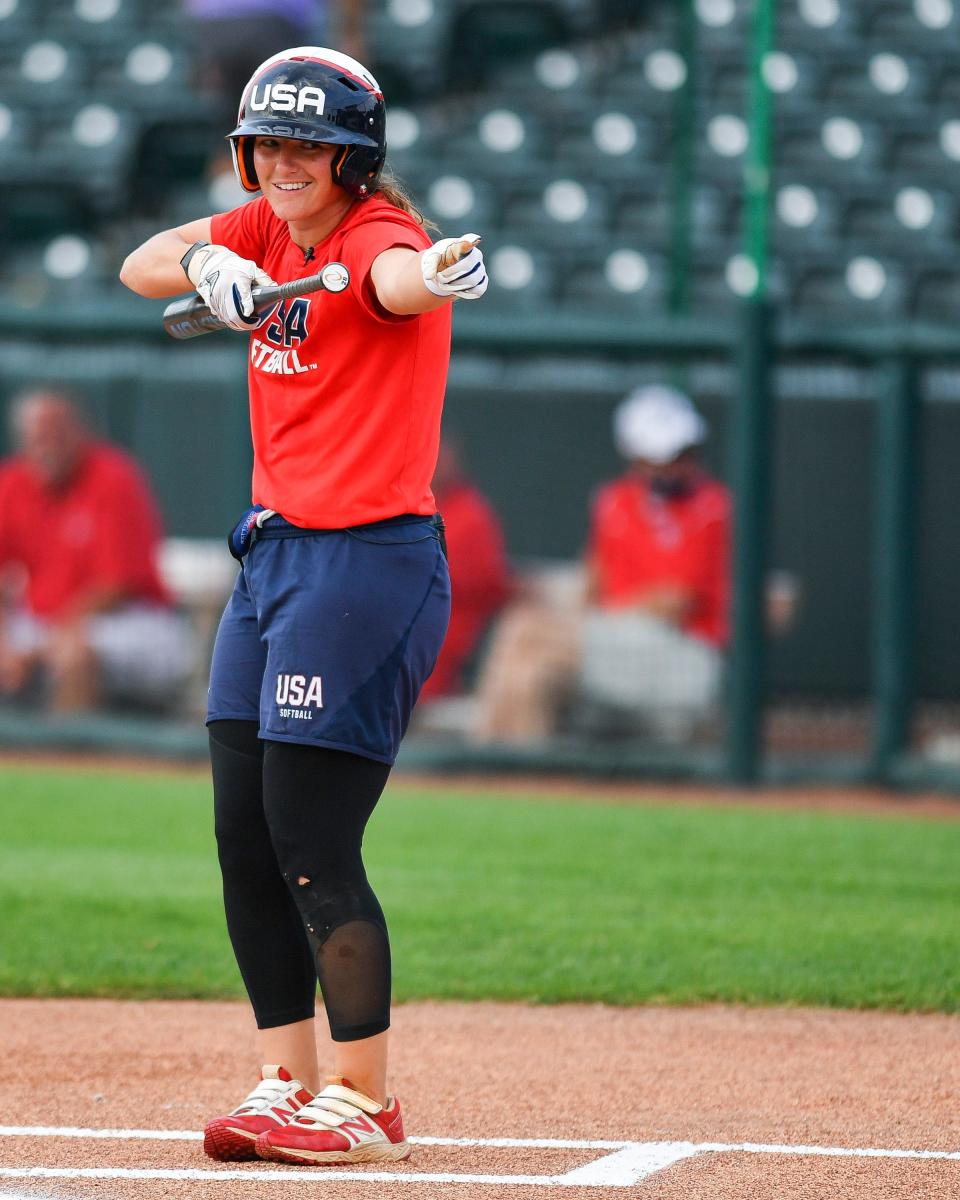 Former Alabama softball star will part of Team USA's set of exhibition games in Oxford in early July.