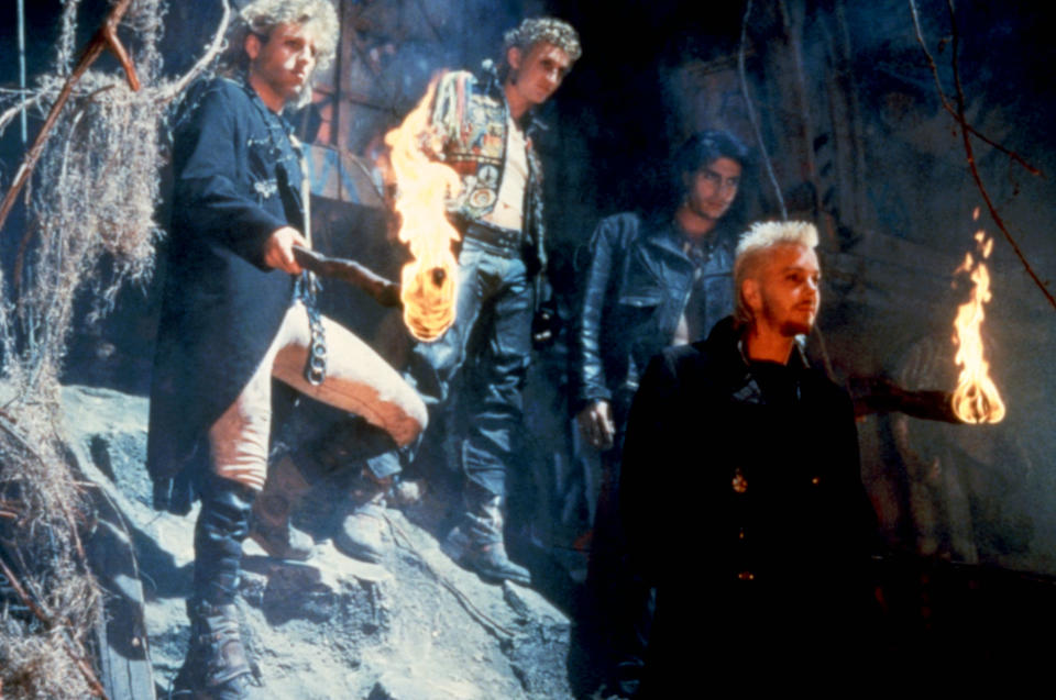 Brooke McCarter, Alex Winter, Billy Wirth and Sutherland in The Lost Boys. (Photo: ©Warner Bros/Courtesy Everett Collection)
