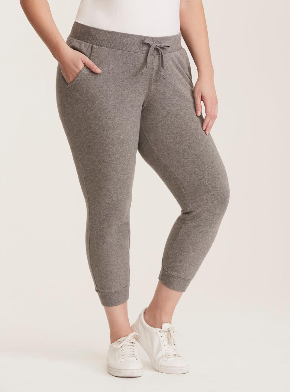 Grey Terry Knit Jogger Pants, $30