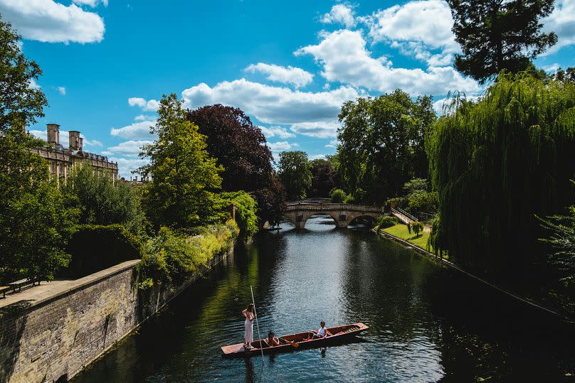 Punts have a flat platform at one end and sloping slats at the other.