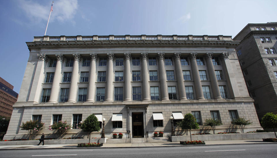 FILE - This Aug. 4, 2009, file photo shows the United States Chamber of Commerce building in Washington. The White House says a senior national security official is leading the U.S. response to a massive breach of government departments and private corporations discovered late last year. The announcement that the deputy national security adviser for cyber and emergency technology, Anne Neuberger, has been in charge of the response to the SolarWinds hack follows congressional criticism of the government effort so far as “disorganized.” (AP Photo/Manuel Balce Ceneta, File)