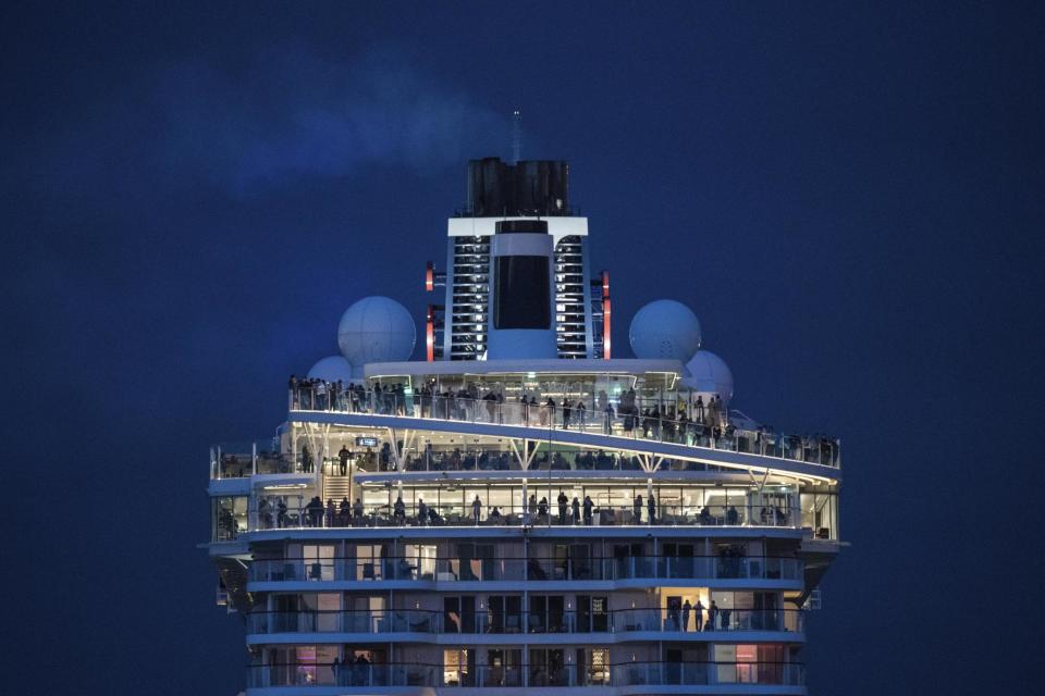 The TUI cruise ship sailed off with 1,200 passengers on board (AP)