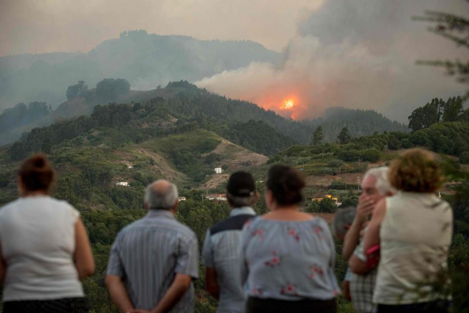 Nearby residents were forced to flee their homes after wildfires ravaged Gran Canaria. (AFP/Getty Images)