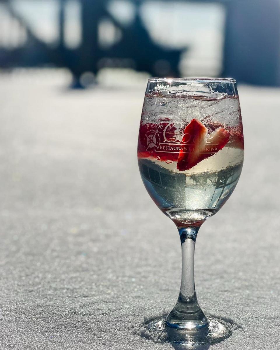 The Cove is offering a variety of Valentine's Day cocktails like Love Potion, Pinot Grigio, Triple Sec, Peachtree, Sierra Mist served over crushed ice with muddled strawberries.