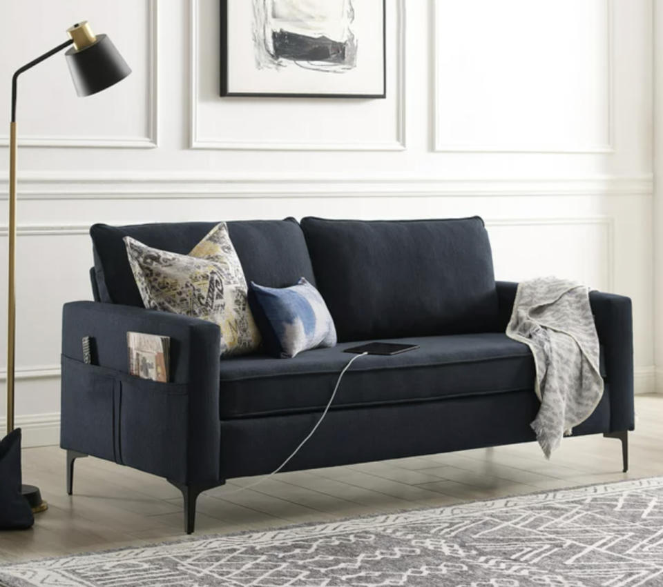 navy sofa