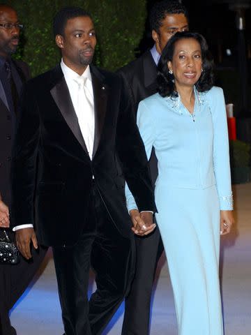 <p>Shutterstock </p> Chris Rock and mother Rosalie at the 2005 Vanity Fair Oscar Party