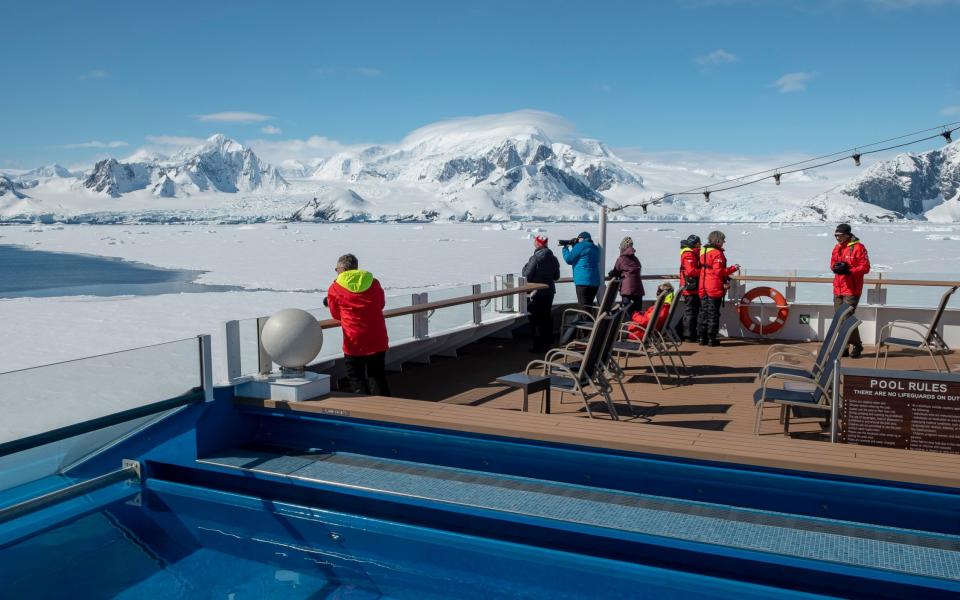 Cruise ship in Antarctica