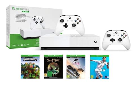 Xbox One Digital Console Bundle, with Extra Controller, FIFA 19 and Minecraft 