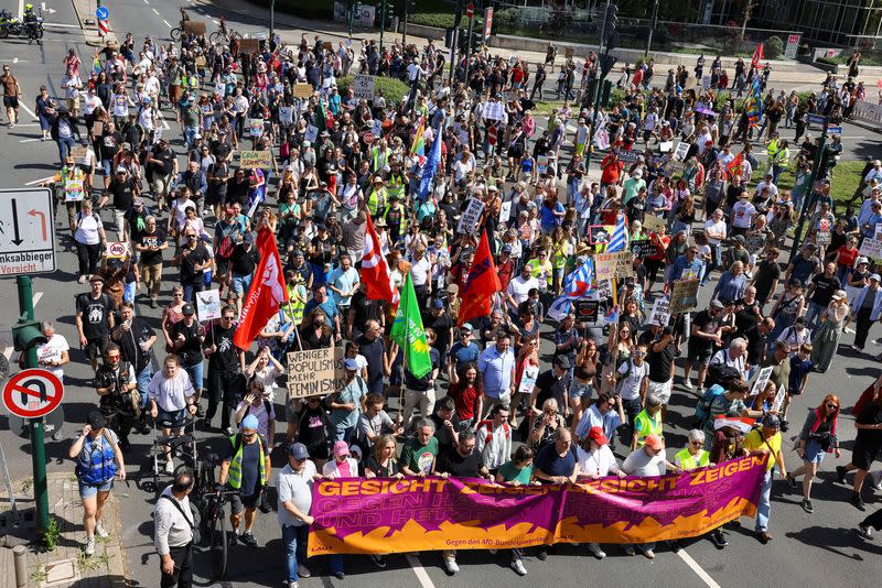 Protest as Germany's far-right AfD holds party convention, in Essen