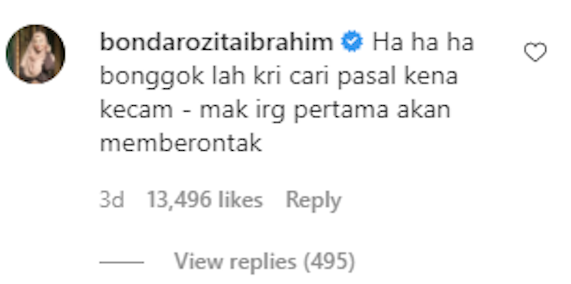 Aliff  Syukri’s mother, Bonda Rozita doubts his capability in becoming the next PM. — Picture courtesy of Instagram/Aliff Syukri