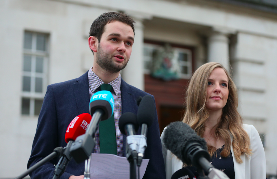 <em>Daniel and Amy McArthur of Ashers Baking Company, who refused to make a cake decorated with the words ‘Support Gay Marriage’ (PA)</em>