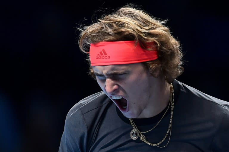 Germany's Alexander Zverev in action against Croatia's Marin Cilic at the ATP Finals in London