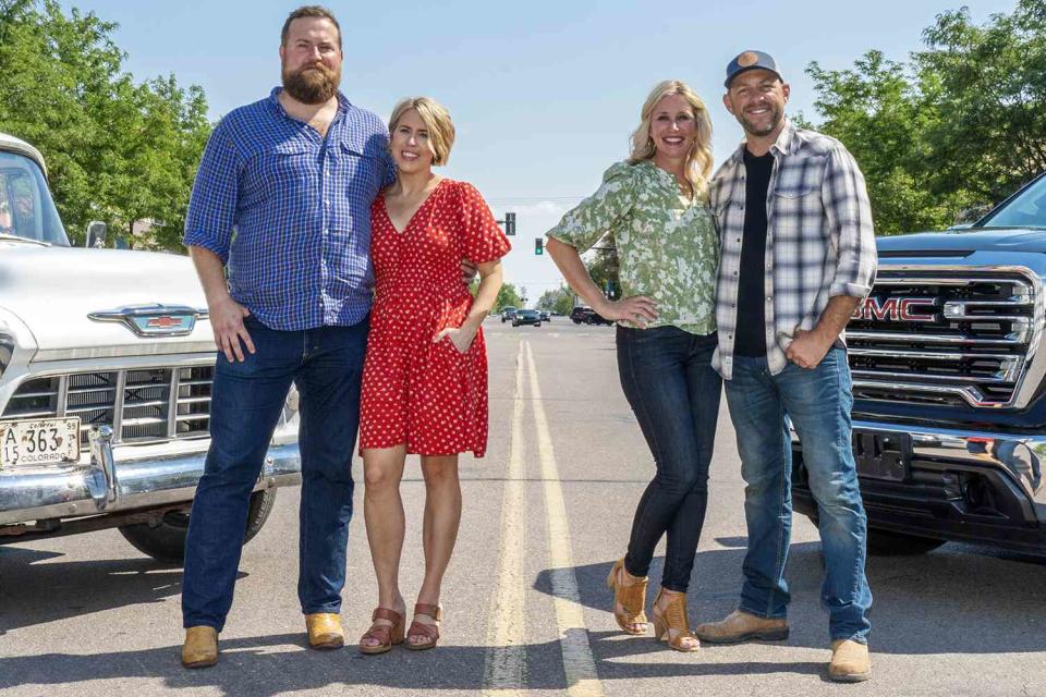 As seen on Home Town Takeover, Ben and Erin Napier partner with Dave and Jenny Mars to revitalize the town of Fort Morgan, Colorado. The two couples announce to the town that they have been chosen for Home Town Takeover.