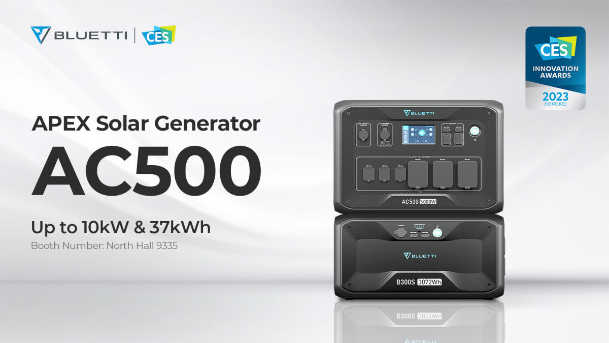 The BLUETTI AC500 portable power station offers up to 18,432Wh