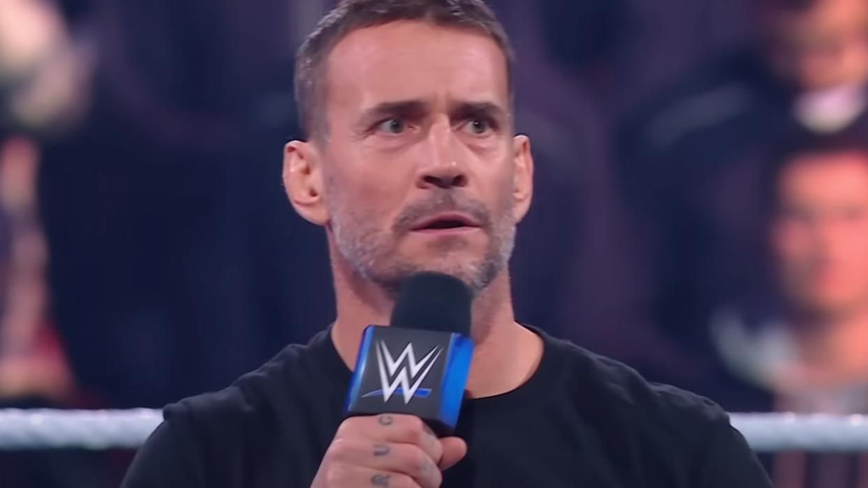  CM Punk doing a promo on SmackDown. 