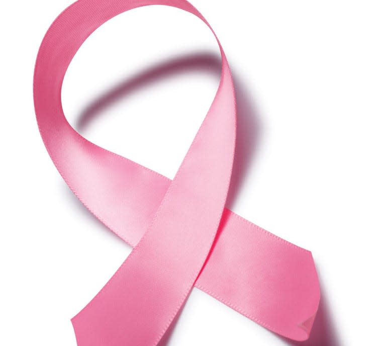 
Pink ribbon shows support for breast cancer patients.
