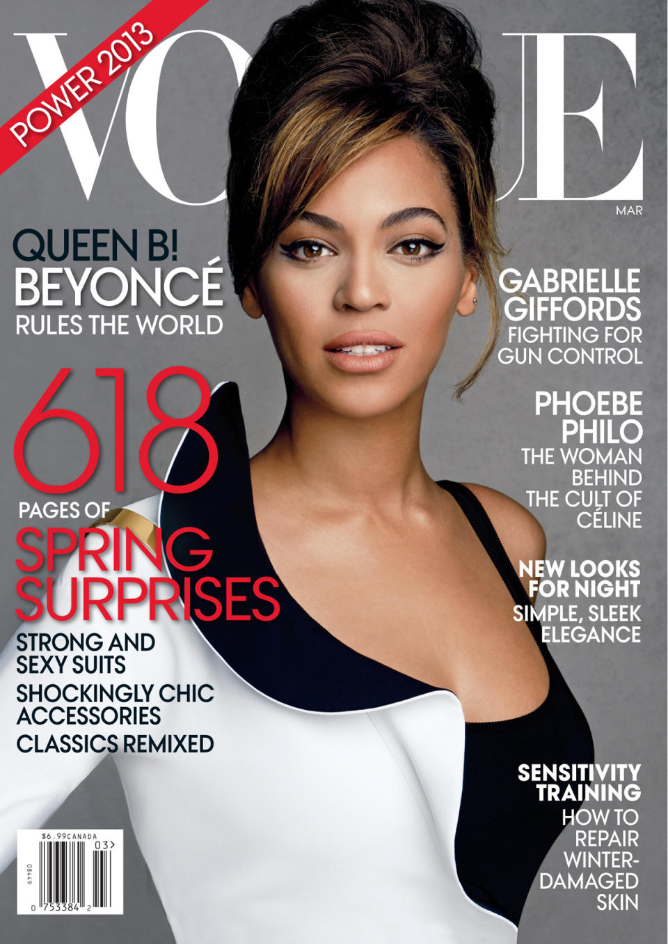 <div class="caption-credit"> Photo by: Vogue</div><b>1. Beyonce</b> They don't call her Queen Bey for nothing! The singer graced the March 2013 cover of Vogue magazine, and it continues to be the best selling issue for the fashion bible this year. With 355,397 issues sold, she's even surpassed the April 2013 issue that featured Michelle Obama and touted an exclusive interview with the first lady. That issue was the next best seller, shilling 293,798 copies. In her second cover story for Vogue magazine, Beyonce discussed her then-upcoming HBO documentary and her pregnancy with daughter Blue Ivy. The glam cover shot showcased her curves in a red and black Alexander McQueen robe complete with matching bra and high-waisted underwear. <br>