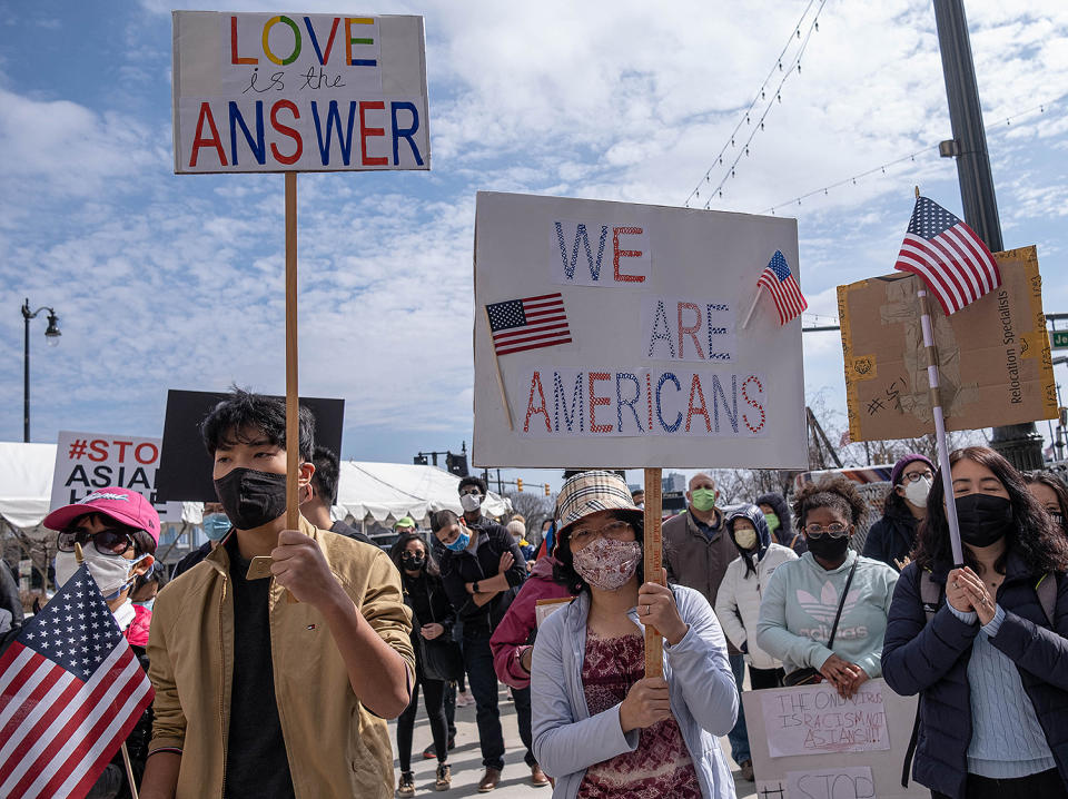 <p>Residents of Detroit, Michigan took to the streets to rally on March 27.</p>