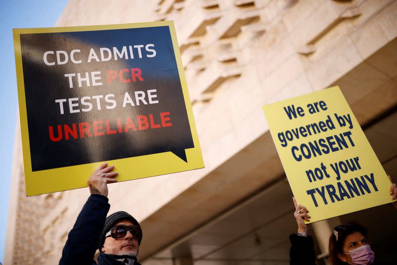 Protest against current and upcoming COVID-19 restrictions in Valletta