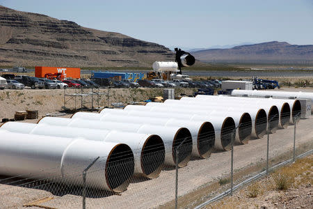 Tubes are shown in a storage area at Hyperloop One in North Las Vegas, Nevada, U.S. May 11, 2016. REUTERS/Steve Marcus