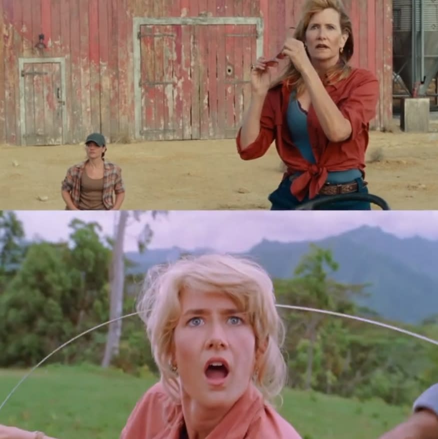 蘿拉鄧恩在《侏儸紀公園》電影系列中飾演古植物學家艾麗賽特勒。（圖／翻攝自IG）