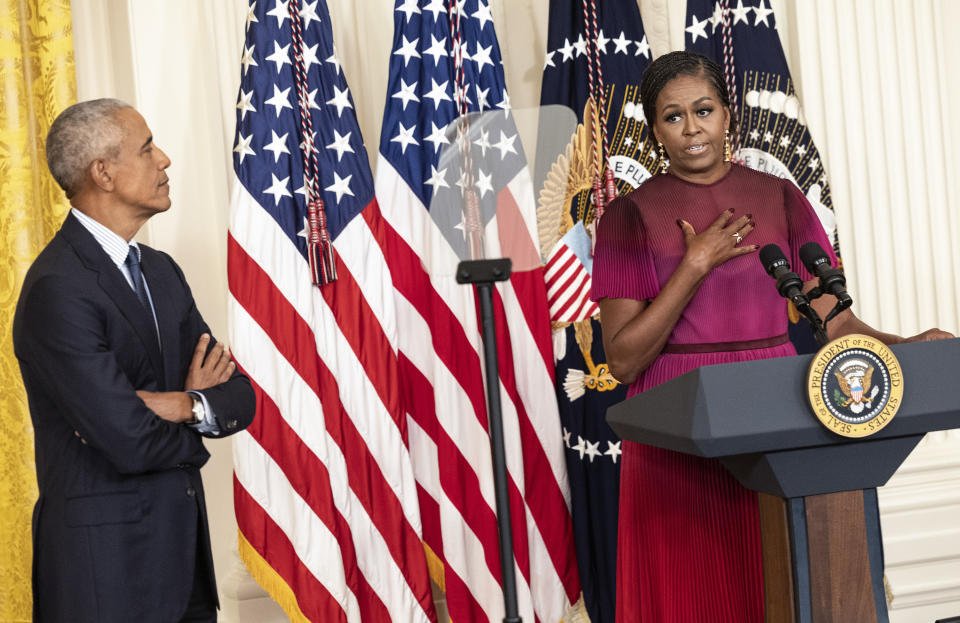 Michelle Obama with Barack Obama