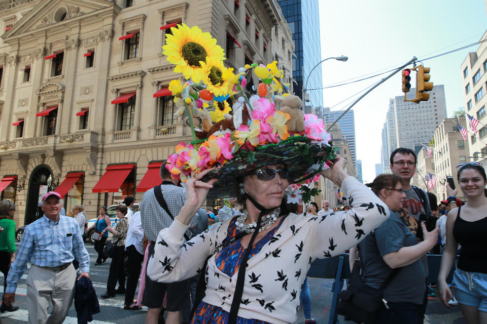 Woman dressed up at Easter Parade