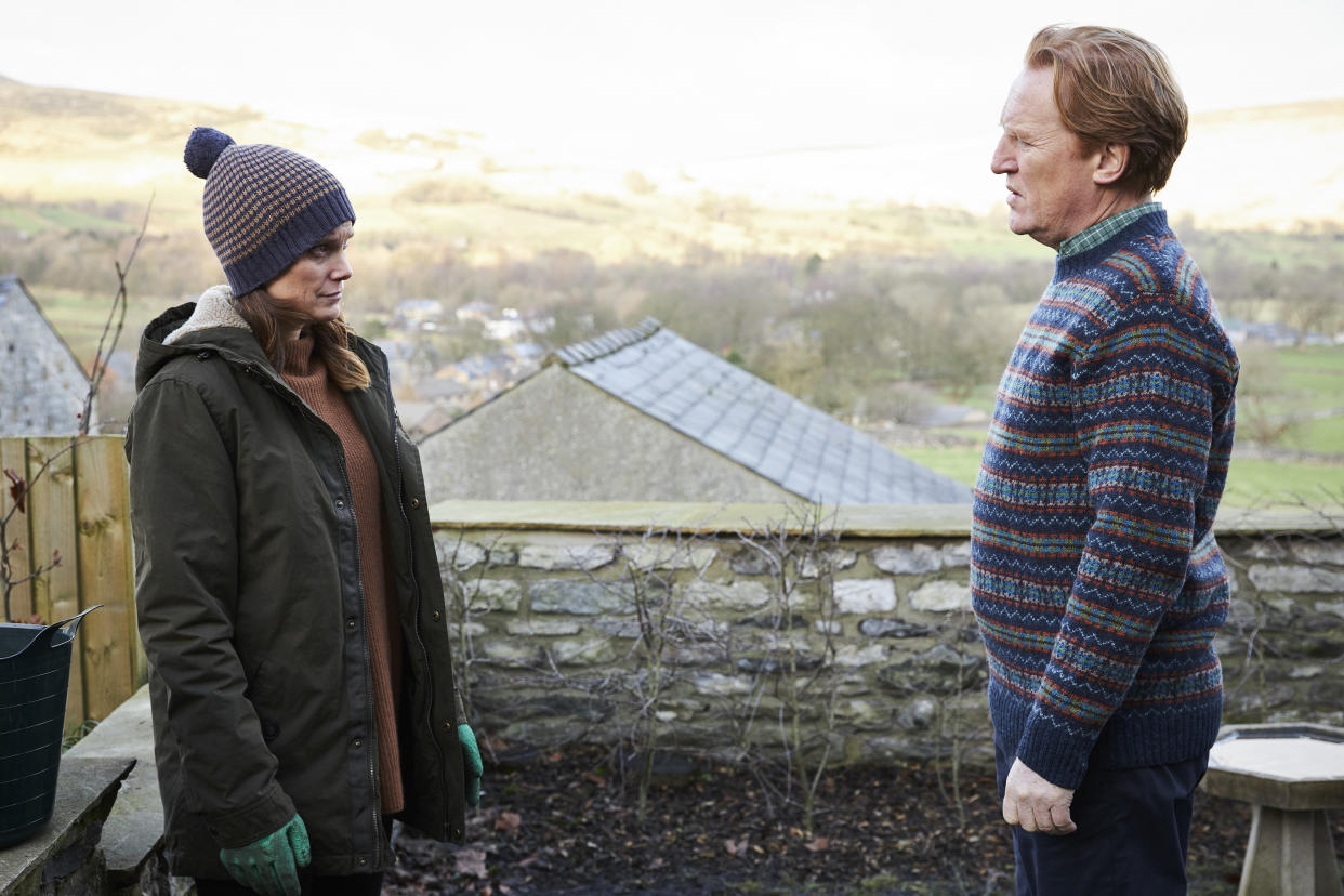 Liz White as Fiona Grayson and Daniel Flynn as Geoff Tomlinson in Unforgotten. (ITV)