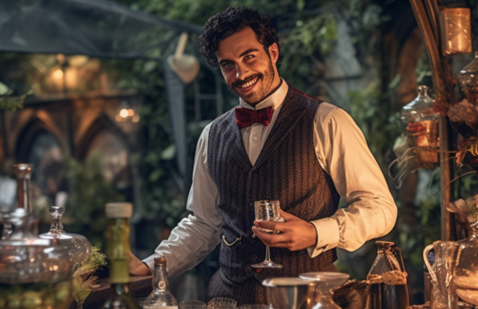 Bartender at Havana Haunted Mansion at the Curtiss Mansion in Miami Springs