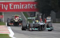 Mercedes' Lewis Hamilton as he enters Variante Ascari during the Italian Grand Prix and the Autodromo Nazionale Monza, Monza, Italy.