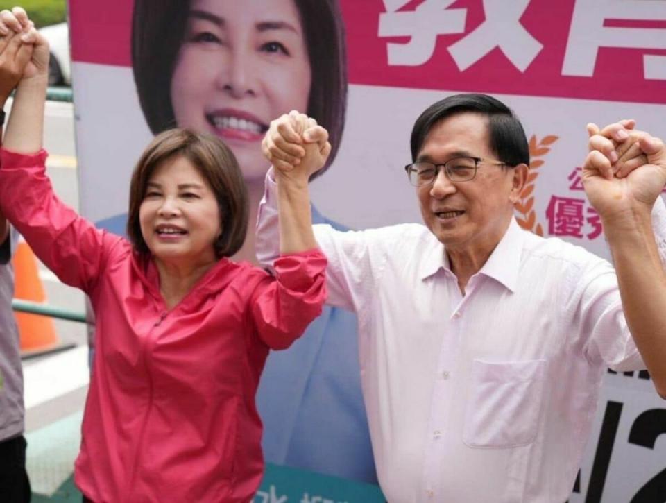 民進黨台南市第一選舉區立委初選，現任立委賴惠員獲陳水扁前總統親自錄音電話拜票和宣傳車廣播拉票。   圖：翻攝立法委員賴惠員臉書