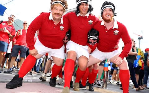 Fans enjoy the pre match atmosphere prior to the Rugby World Cup 2019 Group D game between Australia and Wales at Tokyo Stadium on September 29, 2019 in Chofu, Tokyo, Japan - Credit: Getty Images