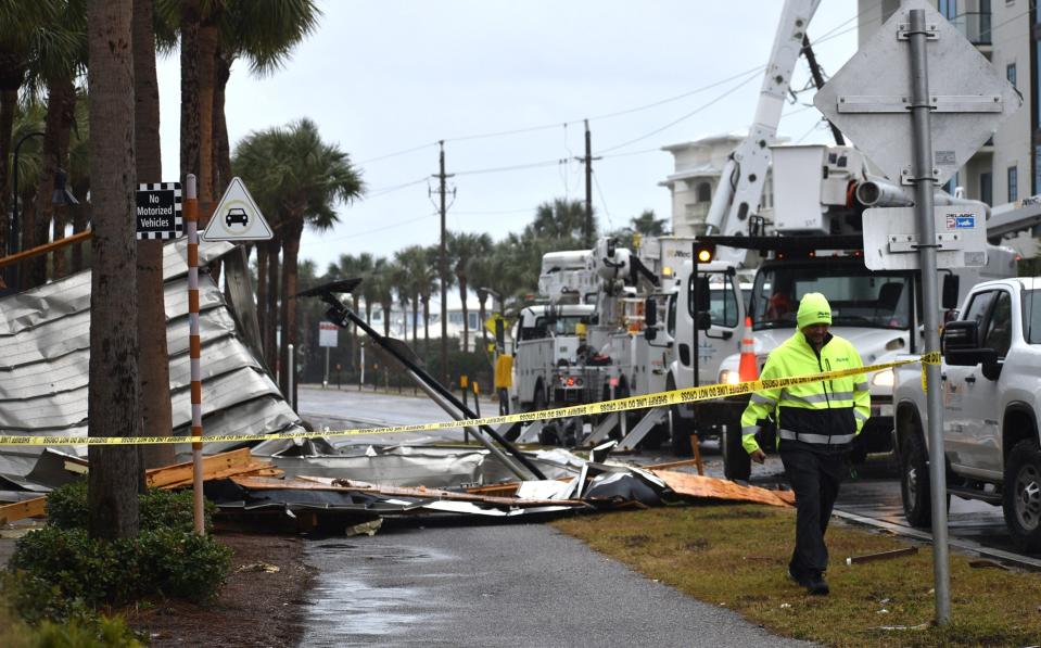The Walton County Sheriff's Office had 30A in Santa Rosa Beach near Gulf Place blocked due to storm damage from a possilbe tornado that blew through early on Jan. 9. The road was blocked at the corner of 30A and Hwy. 393 and then about a half-mile to the east.
