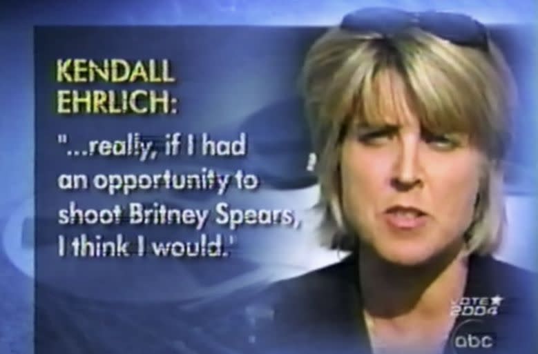 Former Maryland first lady Kendel Ehrlich&rsquo;s quote as it was shown during Diane Sawyer&rsquo;s interview with Britney Spears in 2003. (Photo: Screenshot via Hulu/NYT/”Framing Britney Spears”)