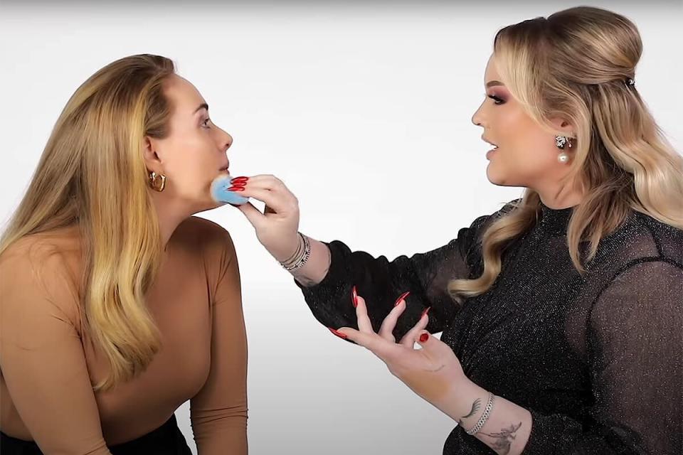 Adele gets her makeup done