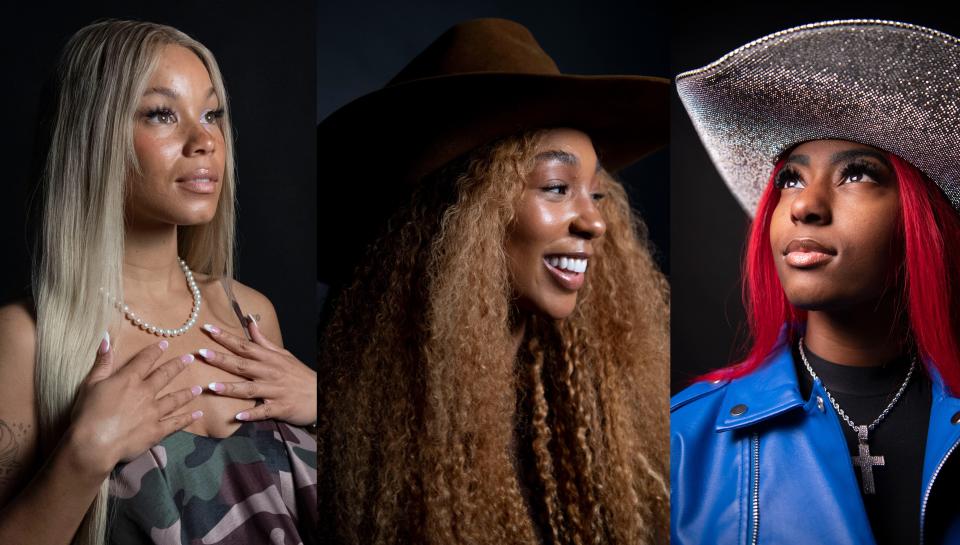 Tanner Adell, Tiera Kennedy and Reyna Roberts sing on Beyoncé's new song "Blackbiird," a cover of the Beatles track. They were photographed in The Tennessean offices on Friday, March 29, 2024.