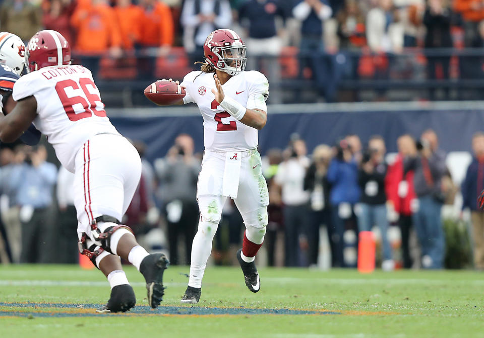 Alabama's hopes for a second national title in three years will rest partially on the play of quarterback Jalen Hurts. (Photo: Icon Sportswire via Getty Images)