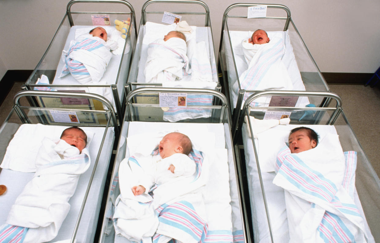 Babies in a hospital nursery (Getty Images)