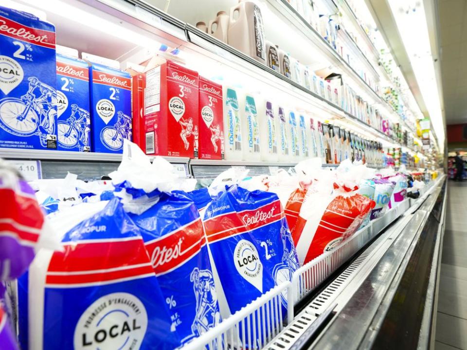  Milk and dairy products displayed for sale at a grocery store in Aylmer, Que.