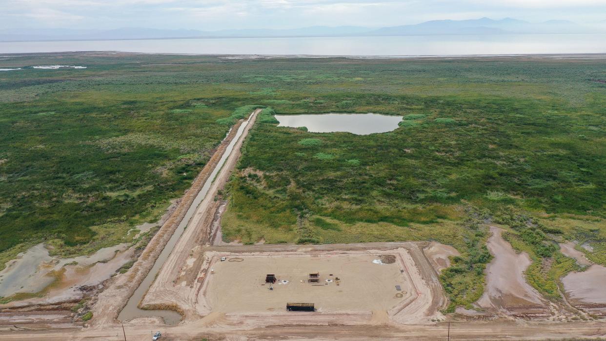 A site near Niland is being prepared for a lithium and geothermal well at the Salton Sea, seen Oct. 7, 2021.