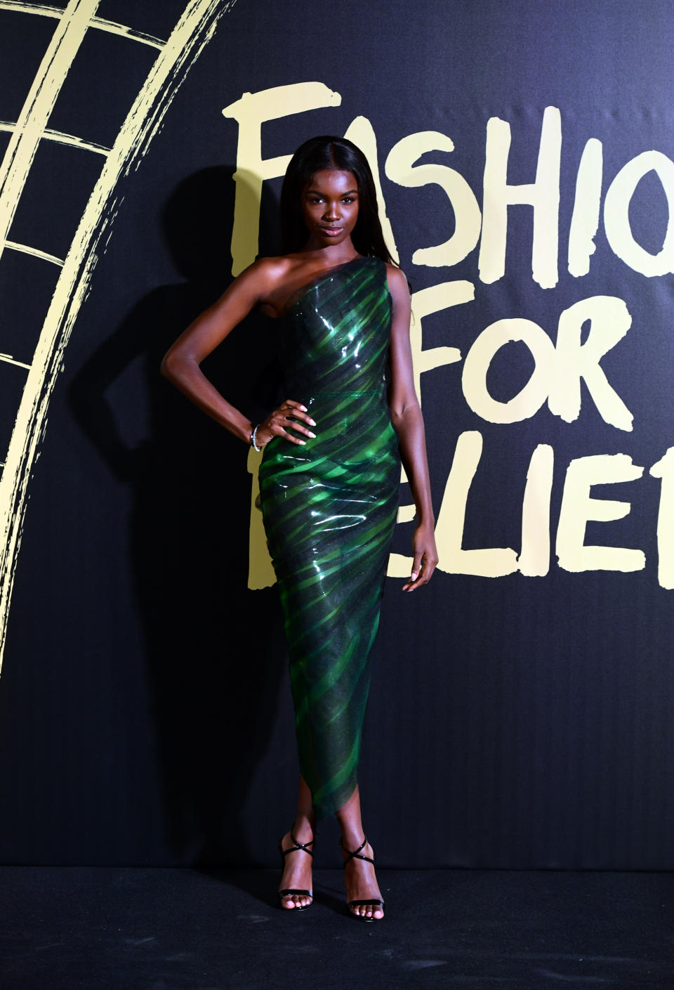 Leomie Anderson arriving on the red carpet for Naomi Campbell's Fashion For Relief Gala during London Fashion Week [Photo: PA]