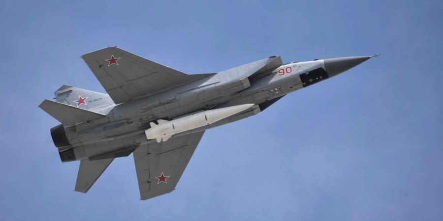 Kindzhal missiles are launched by MiG-31 fighter jets